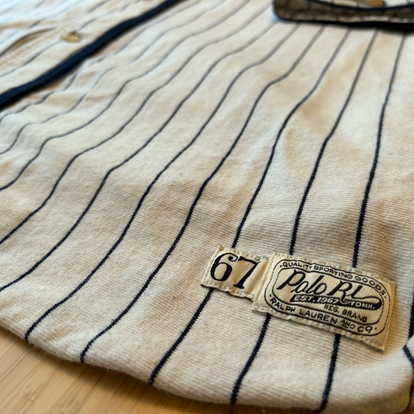 RARE Ralph Lauren Polo Bear Pinstripe Jersey - Picture 5 of 8